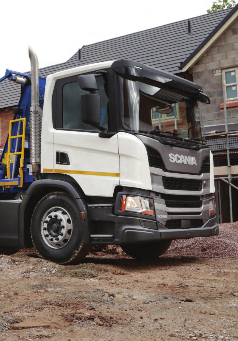 Scania P-series chassis cab 1 The foundation of every Scania Complete Skiploader is an 18-tonnes gross vehicle weight New Generation Scania P-series 4x2 chassis cab.
