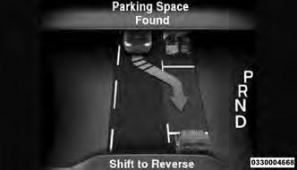 When the driver places the shift lever into the REVERSE position, the system will instruct the driver to check their surroundings, and to remove their hands from the steering wheel It is the driver s