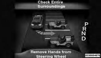 It is the driver s responsibility to use the brake and accelerator during the semiautomatic parking maneuver.