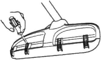 The guard extension is removed easily using a screwdriver, see illustration. ASSEMBLY possible.