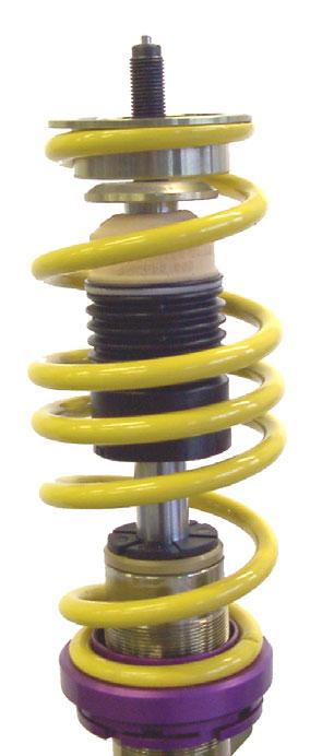 Front axle: Supplied coilover strut with spring perch and supporting disc.
