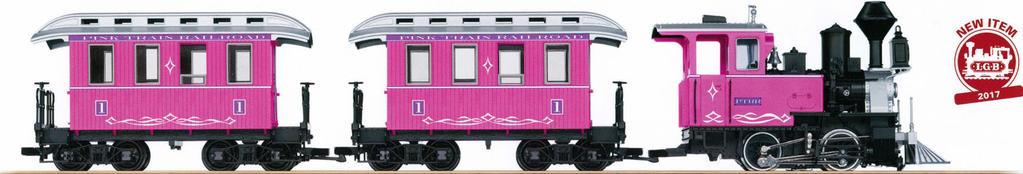 The Ideal Gift Set 72306 Pink Train Starter Set, 120 Volts This starter set includes an old-timer steam locomotive and two passenger cars painted and lettered as the Pink Train.