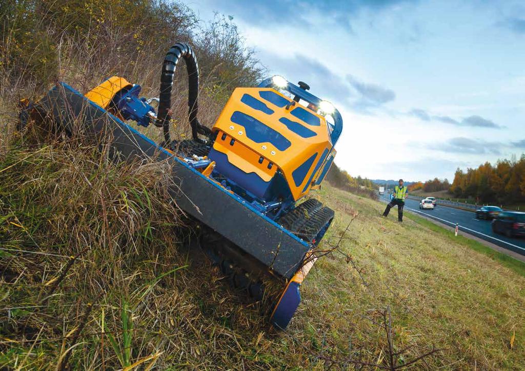 2 3 Ultimate mowing capability with zero operator risk Covering challenging, steeply inclined terrain with a