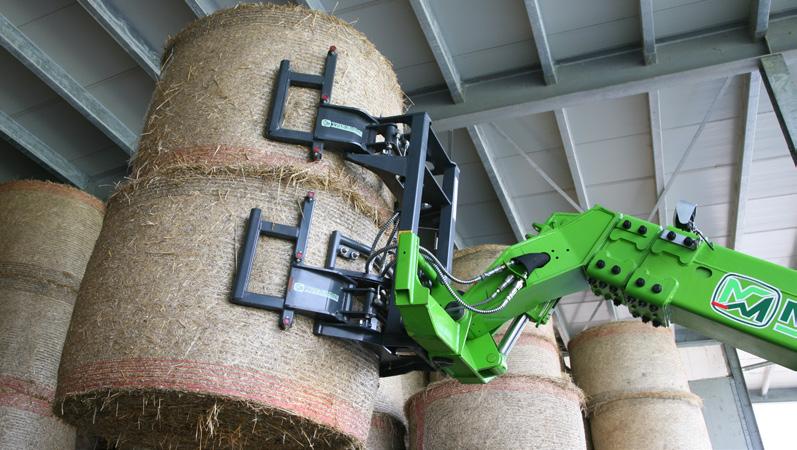 Attachment designed to handle one or two bales without bands.