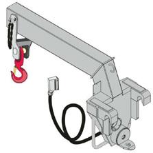 Lifting boom Ideal attachment for handling suspended overhanging loads.