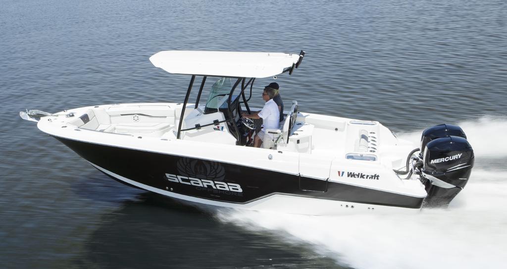 262 FISHERMAN Behind this new 26 Center Console fishing vessel, navigation and angling come easy.