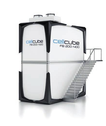 THE POWER PACKAGE WITH 200 KW AND 400 KWH 400 KWH CellCube for individual applications. The CellCube redox flow is the perfect solution for industrial applications.