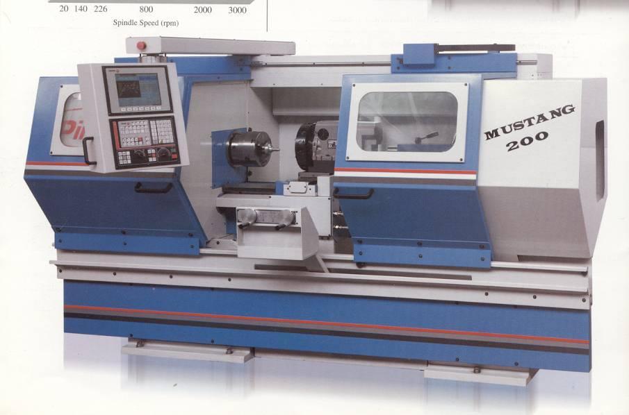 CNC PINACHO lathe MUSTANG 225x1500 Swing over bed = 450 mm Distance between centres = 1500 mm Main spindle:spindle bore = 65