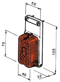 straight base 12 V Orange tail-lamp angolar base 24 V Orange