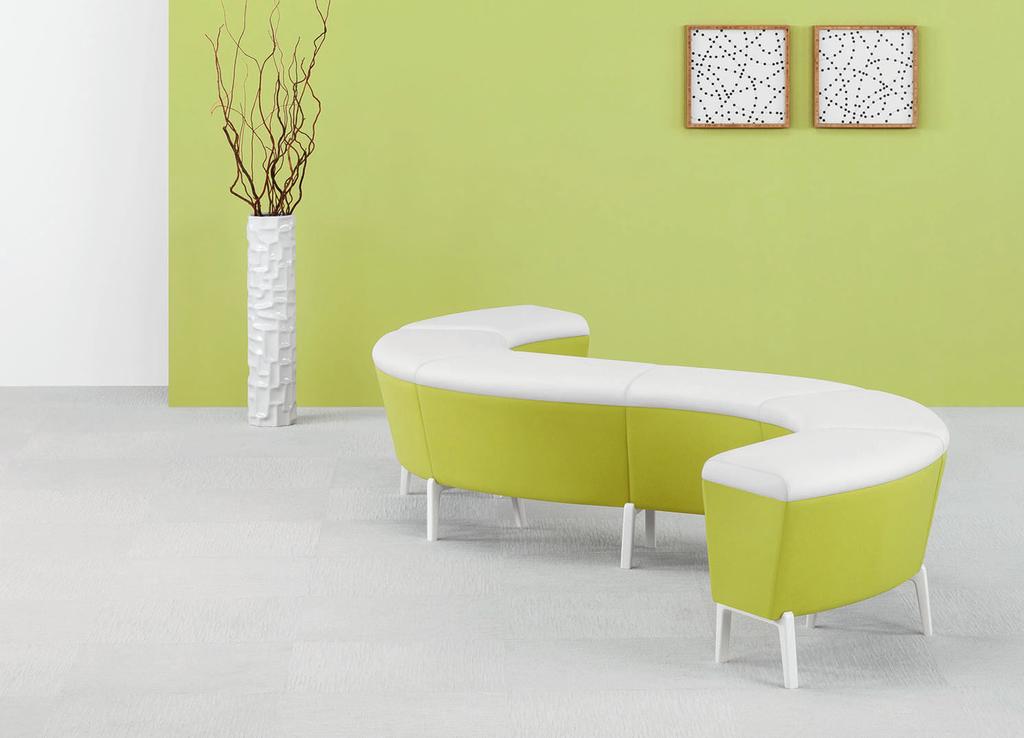 Dabble Series Designed by David Dahl ench Features: Straight and 45-degree models. vailable as stand-alone units or in modular confi gurations with or without accompanying tables.