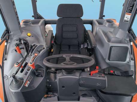 COMFORT A spacious and ergonomically designed cab brings comfort to the workplace.