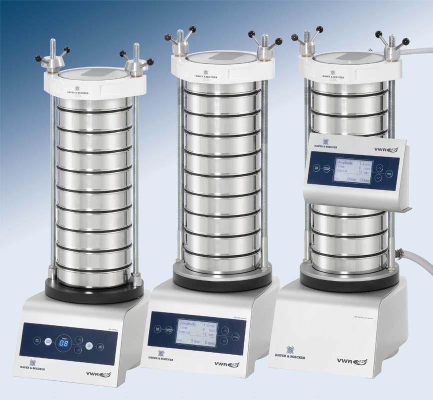 Test sieve shakers, EML 200 series VWR by Haver & Boecker The EML 200 series offers different types of units.