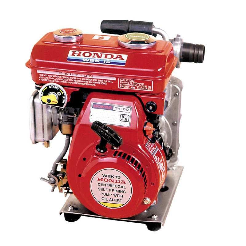 Honda Water Pump Sets WBK 15 WATER PUMP GX 100 Engine, 97cc / 1.5hp, 4 Stroke, Max. Discharge : 200Ltr / Mint, 3800rpm*, 14kg.