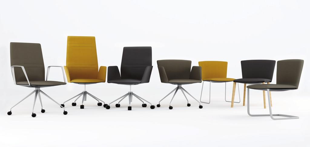 INTRO DESIGNER Vela is a family of seats that proposes a vast range of models created, both in terms of aesthetic design and functionality, to blend into office environments, soft-contract and