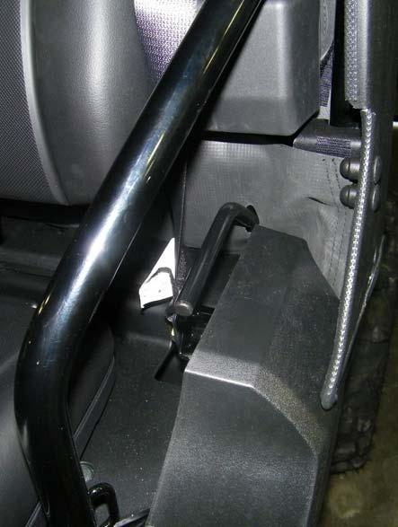 p. 20 of 24 7. LOWER REAR FILLER (cont d.) apply Velcro here 7.2 Fig. 7.2 shows the lever coming thru the rubber filler.