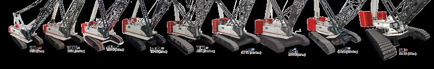 Lattice Crawler Cranes k (lb) Capacity Crane Operatin Weiht Boom Type & Lenth Maximum Boom & Jib Combinations Maximum Luffin Attachment Lenth Track Extended Gaue & Lenth mt (US t) lb (k) m (ft) m