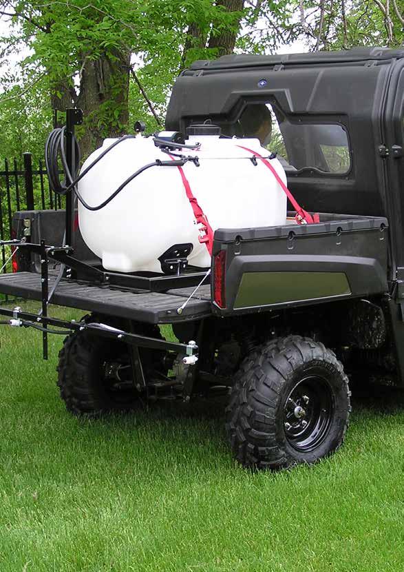 808 SKID SPRAYERS Use for UTV spray systems Choose from 2 sizes of sprayer: 150 & 225L 6m of spray hose with metal spray gun Powder coated steel frame with hose wrap facility Easy to bolt together