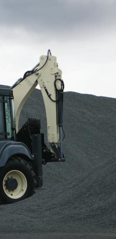 the NEW Terex TLB990 backhoe loader Working whatever the conditions The industry leading four wheel steering system of the TLB990 produces exceptional manouverability, making the most demanding of