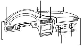 Chevrolet Cavalier 2000-2005 1. Open drivers door and remove fuse panel on end of dash. 2. Open passenger door and remove panel on end of dash. 8 6, 7 8 8 8 3.