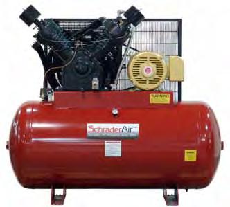 Schrader - Air solutions since 1845 Assembled in USA 20 HP, 25 HP and 30 HP 2-Stage, 175 PSI Professional Series Compressors Specifications SA320120H3 Model # Motor Pump Tank Dimensions HP Voltage