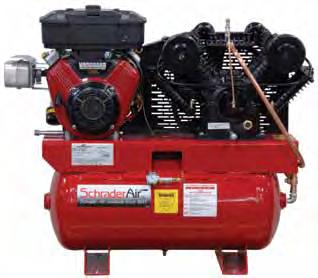 Schrader - Air solutions since 1845 Assembled in USA Briggs & Stratton Gas Powered, 175 PSI Air Compressors for the Service Industry SA61030B SA61630B Specifications Model # HP/Torque Rating Engine