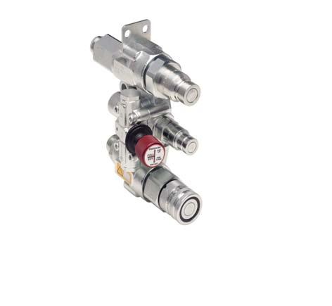 triple valve system allows a connection of the coupling safely even in presence of high internal residual pressure and at the same time avoiding fl uid loss during the connection-disconnection