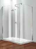 IN AN ALCOVE All Coram Premier shower doors can be either left or right hand opening and can be used in an