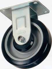 Light-Medium Duty Rigid Plate Casters Specifications: Light medium duty casters, up to 600 lb (272 kg), are used by businesses, as well as for light equipment in offices, homes institutions and