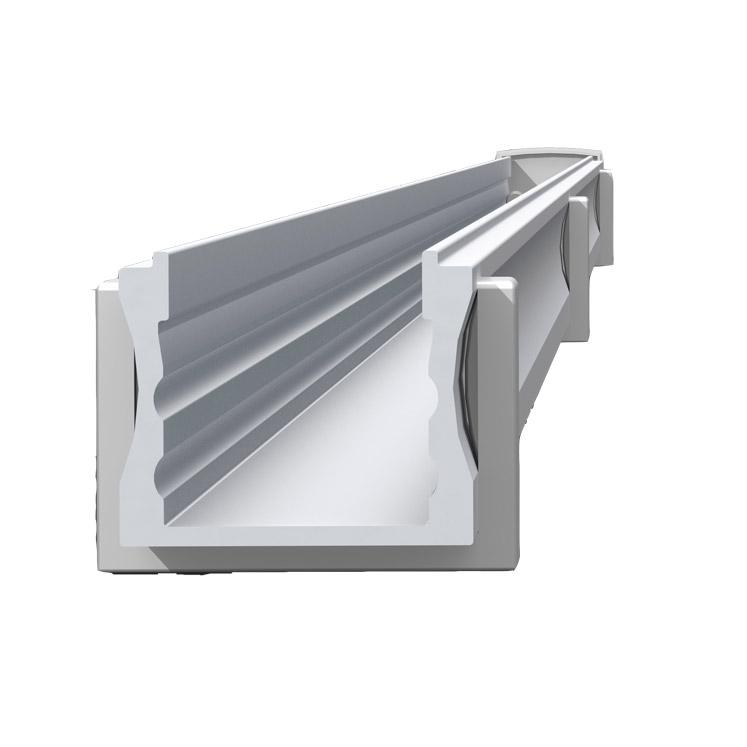71-0594-54-M2 Extruded aluminium profile 2 metres long, with transparent diffuser. Consult for other versions with matt diffuser or without diffuser.