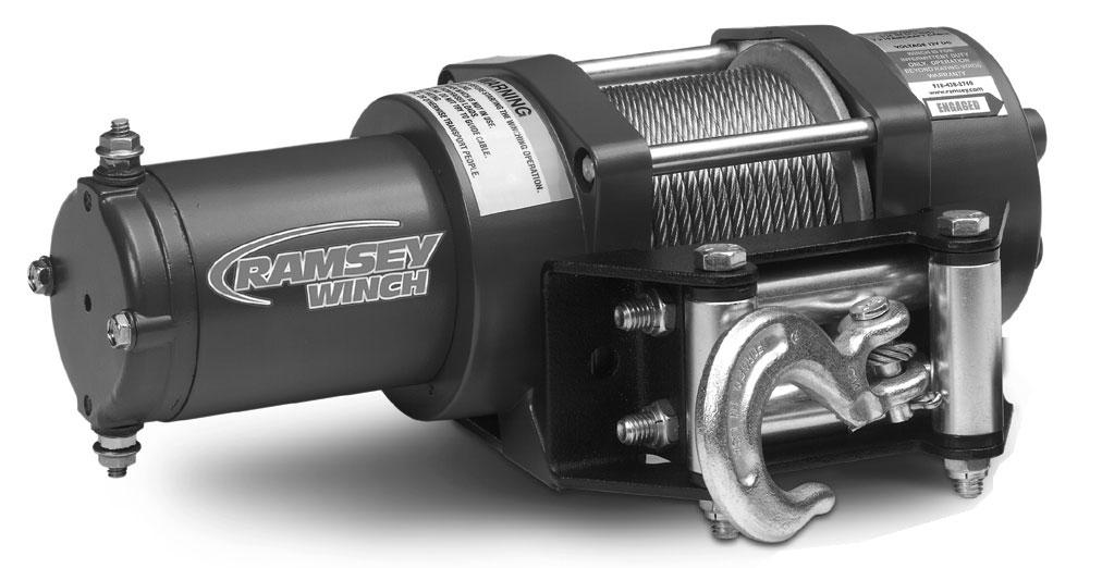 Ramsey Winch Company OWNER'S MANUAL ATV Electric Winch Model ATV2500 with Mini Rocker Switch Note: Fairlead does not attach directly to winch.