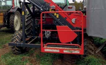 The harvester can be optionally equipped with a sorting platform and emergency stop.