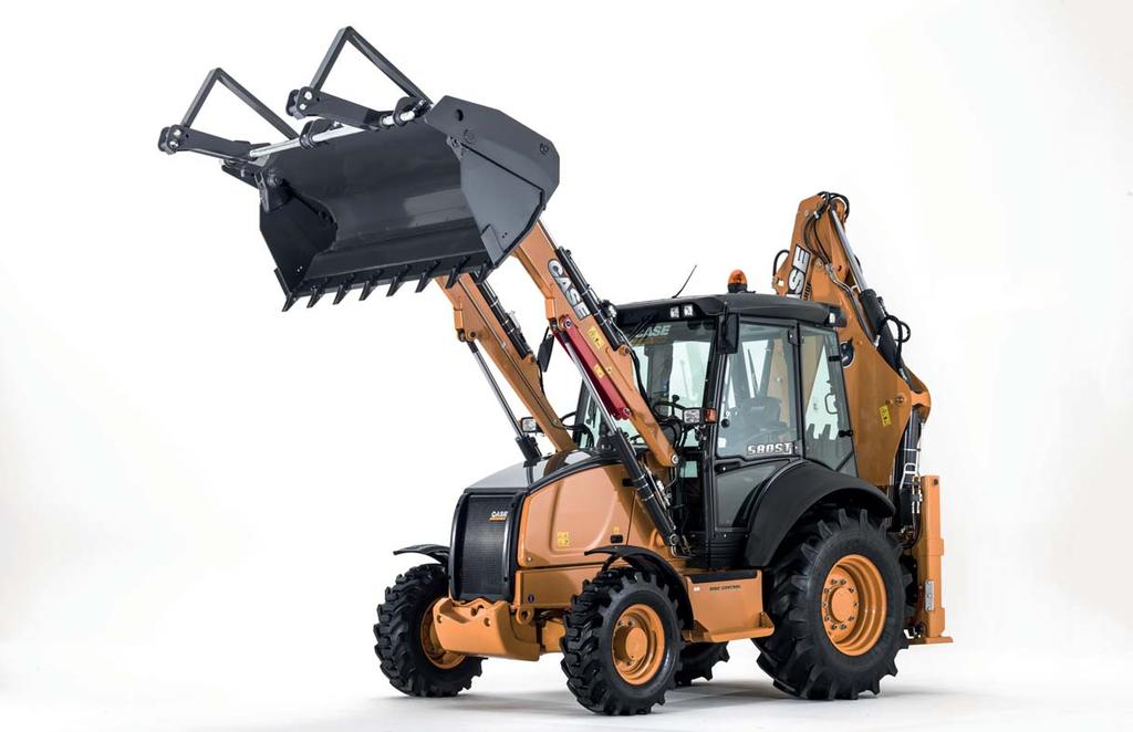 with the backhoe the Straight Loader Arm is the preferred solution.
