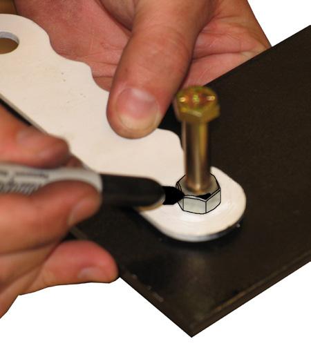 See Sample in Figure #5 b) Position the installation tool over the top of the rivet nut and then install the capscrew into the rivet nut.