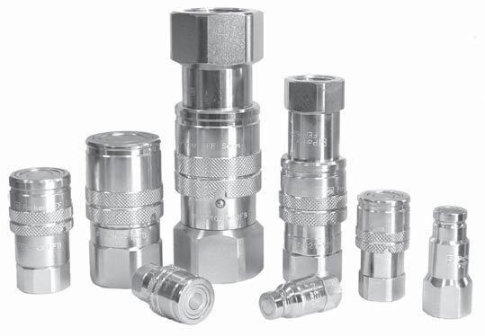 Industrial and chemical FEF Series max Inter- Steel from 1/4" 3 MPa -2 C NBR Push-to- Flush-faced No Ball locking BSPP changeable to 1" + 1 C (nitrile) Connect poppet mechanism with similar with