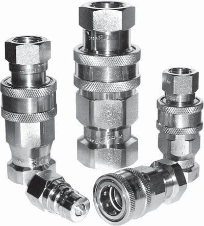 Mobile 66 Series max ISO 7241-1-A Steel 1/4", 3/8", 35 MPa -4 C NBR Manual Poppet No Ball locking BSPP 1/2", 3/4" + 11 C (nitrile) mechanism & 1" Main characteristics Meets the requirements of ISO