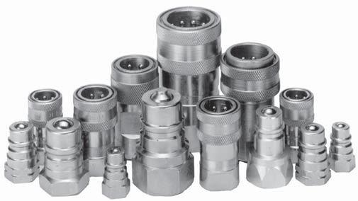 Mobile 4 Series max ISO 7241-1-A Steel 1/4", 3/8" 2 MPa -4 C NBR Manual Ball No Ball locking BSPP, (1/2" only) 1/2", 3/4" + 11 C (nitrile) or poppet mechanism NPTF 1" Main characteristics The 1/2"