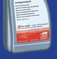 Power steering fluid (green) febi no. 21647 (1 litre) e.g. repl. no. 001 989 24 03 febi 21647 is a fully synthetic product which meets the requirements of MB 345.0. Optimised temperature resistance.