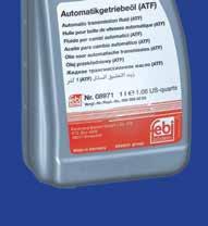 Automatic transmission fluid (red) febi no. 08971 (1 litre) febi no. 30017 (5 litres) e.g. repl. no. 000 989 92 03 febi 08971 (ATF) is a very high-grade transmission fluid for automatic gearboxes based on solvent-refined base oils.
