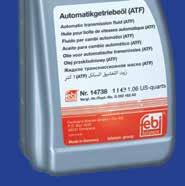 Automatic transmission fluid (yellow) febi no. 14738 (1 litre) febi no. 29738 (5 litres) e.g. repl. no. G 052 162 A2 febi 14738 is a high-grade automatic transmission fluid with long-term properties for extended oil change intervals.