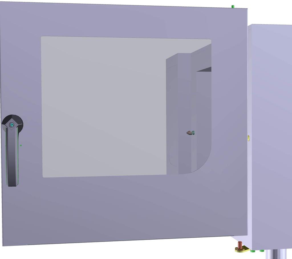 Unhook cooking chmer door. Loosen screws (). Remove cover (). Loosen the three screws from the door ltch. Remove door ltch together with door hndle.