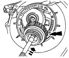 Install the (A) forward clutch hub and the (B)