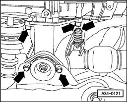 Page 5 of 20 34-22 - Unbolt right transmission support together with bonded rubber mount (arrows).