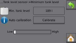 The amount displayed is established in Settings- >OEM->Tank setup->maximum tank content.
