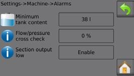 Figure 53: Tank filling ALARM WARNING If there is an active alarm, an Alarm warning icon will appear next to the Tank.