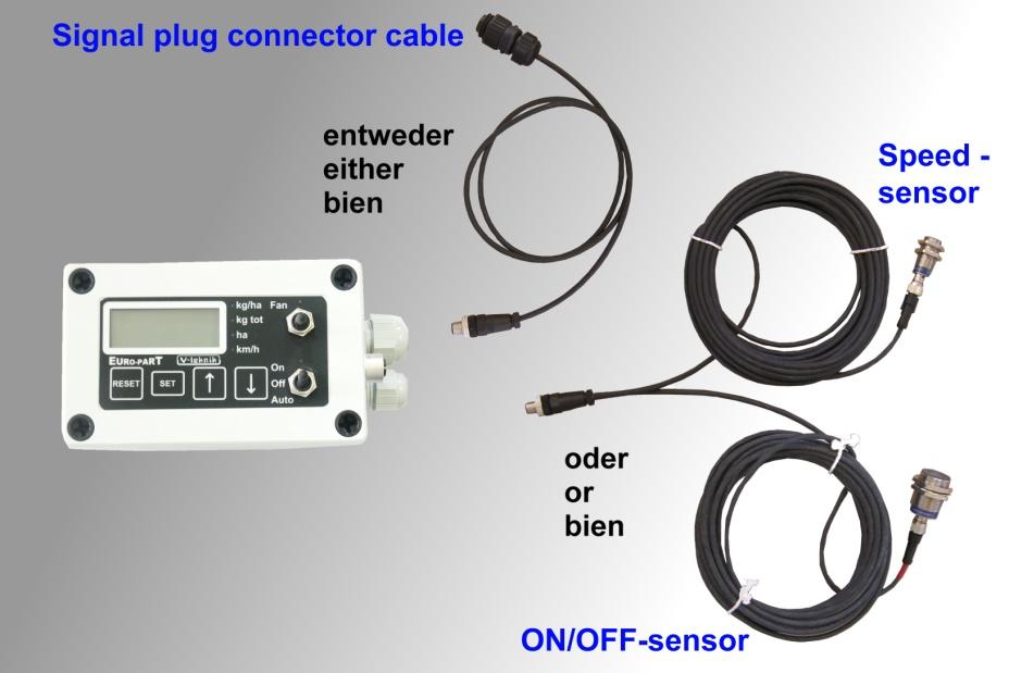 ON/OFF sensor Signal plug connector cable (for tractormeter) 1.