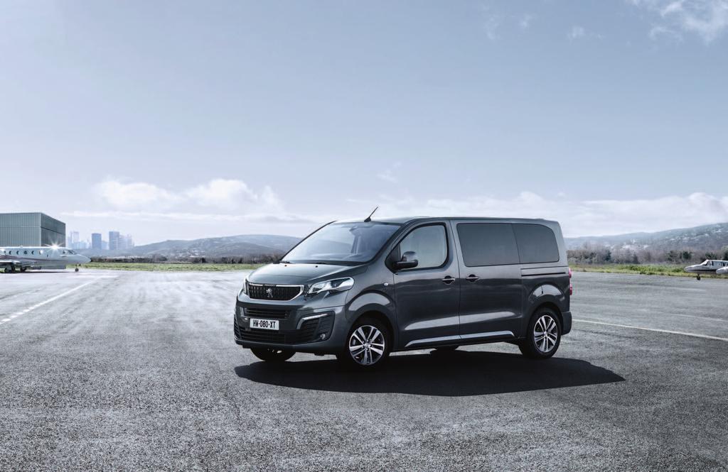 Its 17 alloy wheels and extratinted rear windows add to its road presence. PEUGEOT Traveller is available in Standard (4.95m) and Long (5.