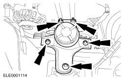 Position the jack with the wooden block under the oil pan and raise so that the front
