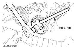 Detension the timing belt. 1. Unscrew the bolt four turns. 2.