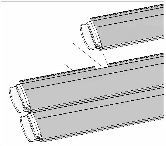 To assemble the stair slats to the pool slats, proceed as follows: Wing Notch Long