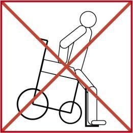 Engage the brakes when you are in or on a lift and when you want to get off; Figure 1 Do not stand on the footrests, this will cause the wheelchair to tip over and injure the user (figure 1);